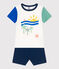 Children's short cotton pyjamas MARSHMALLOW white/MULTICO white
