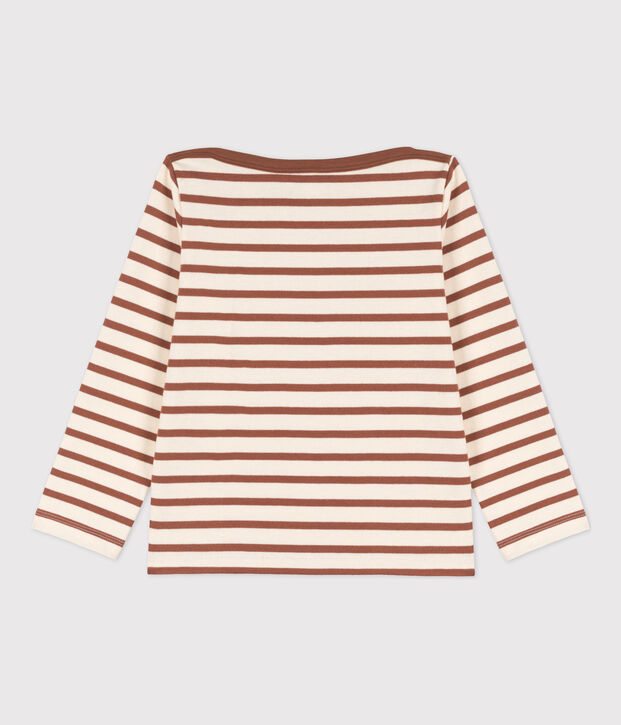 Children's Unisex Breton Top Ecru/brown