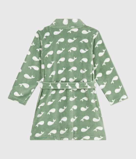 Children's printed fleece dressing gown SAULE /MARSHMALLOW