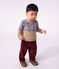 Babies' plain corduroy trousers TRUFFE