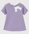 Baby girl's short-sleeved blouse REAL purple/MARSHMALLOW white