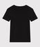 Women's Iconic plain short-sleeved rib knit T-shirt BLACK black