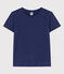 Women's Straight Round-Neck Cotton T-Shirt CHALOUPE blue