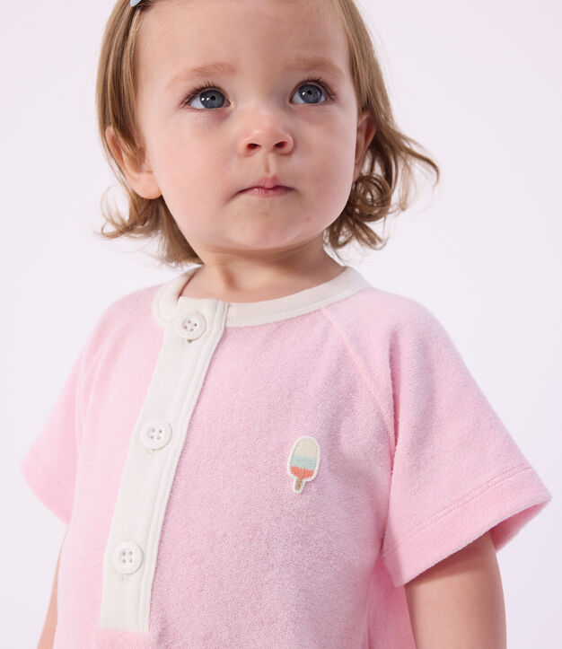 Babies' short plain cotton jumpsuit MARQUISE