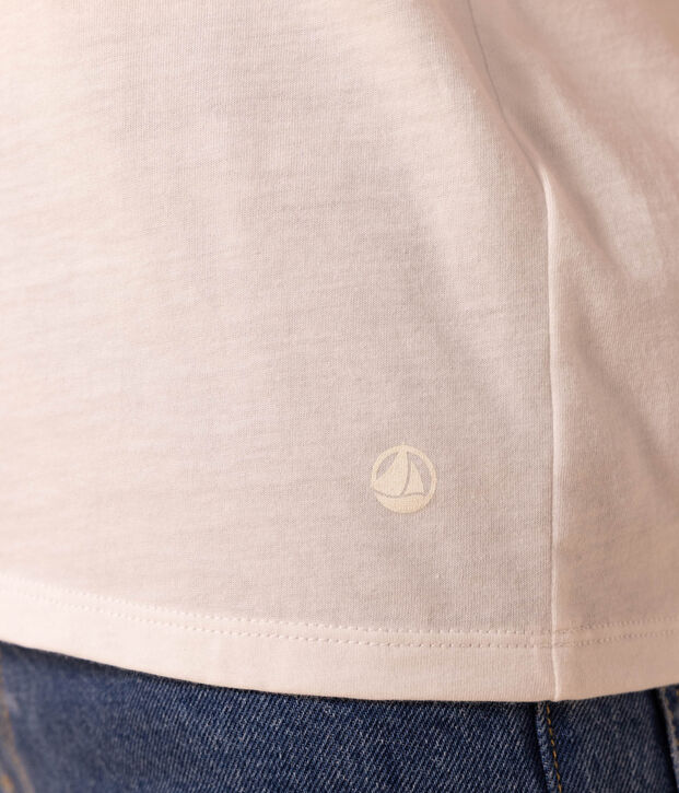 Women's short-sleeved, round-necked Straight T-shirt in fine jersey white