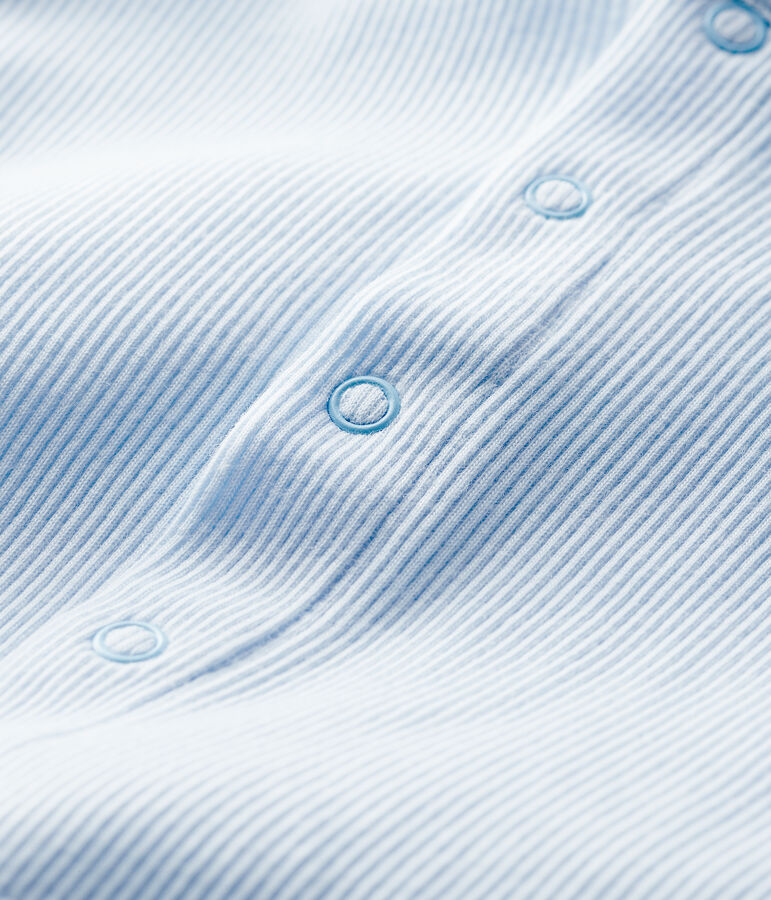 Babies' Organic Cotton 2x2 Rib Knit Cardigan blue