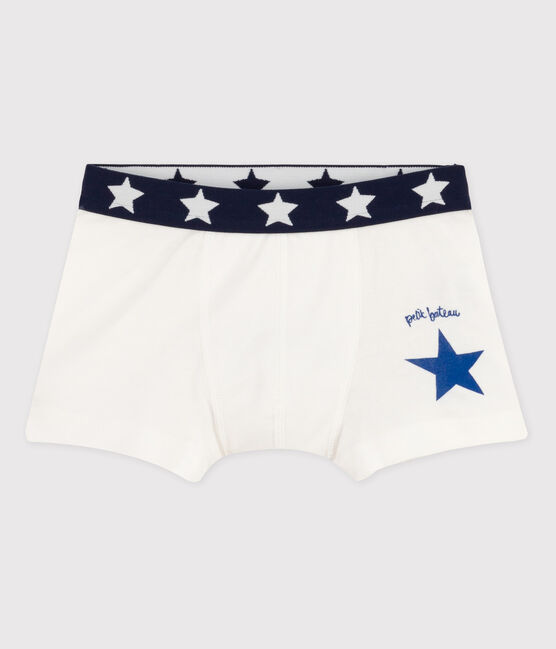 Boys' Cotton Boxer Shorts MARSHMALLOW white