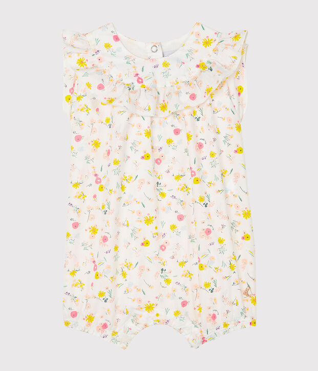 Print playsuit for baby girls white/multicolor