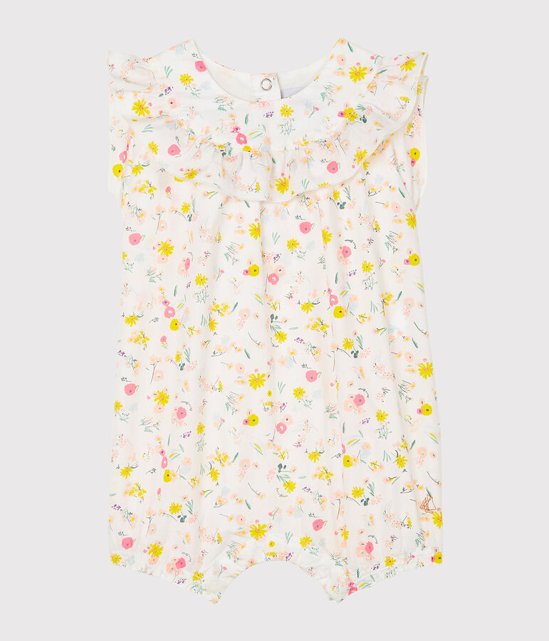 Print playsuit for baby girls white/multicolor