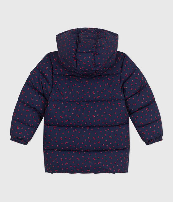 Children's printed long puffer jacket SOIR blue/MULTICO