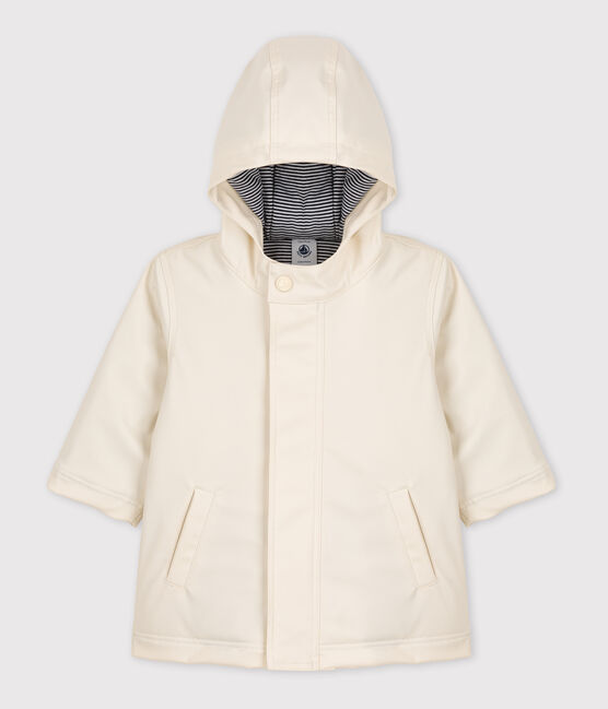 Babies' Quilted Recycled Warm Raincoat AVALANCHE Ecru