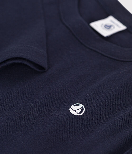 Children's long-sleeved rib knit unisex t-shirt SMOKING blue