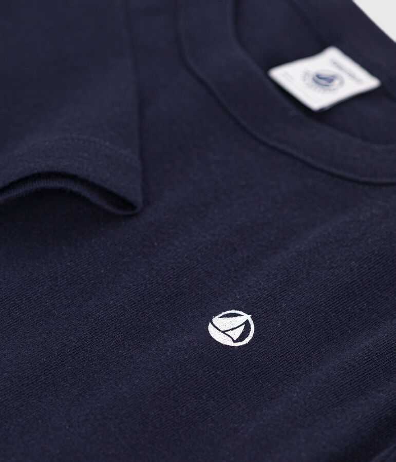 Children's long-sleeved rib knit unisex t-shirt blue