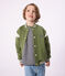 Children's varsity-style cotton jacket OLIVINE green/MILK