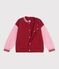 Children's varsity-style jacket in colourblock cotton red