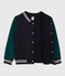 Boys' Fleece Baseball Jacket SMOKING blue/PINEDE