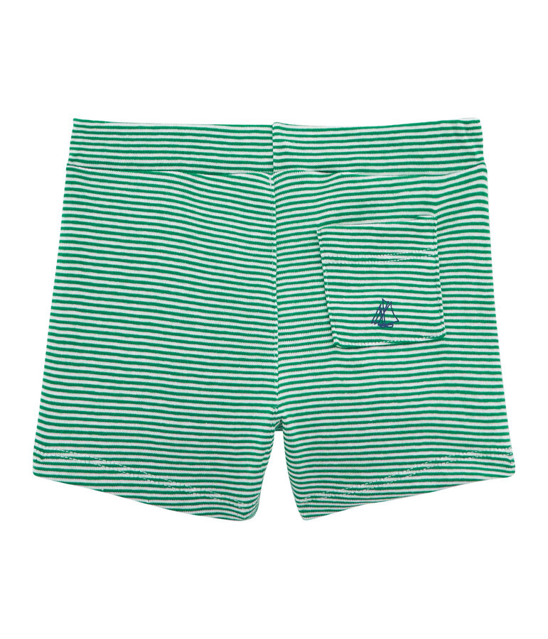 Baby boys' striped shorts green/white