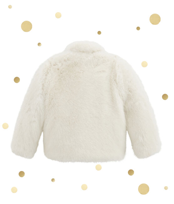 Girl's fake fur coat MARSHMALLOW white