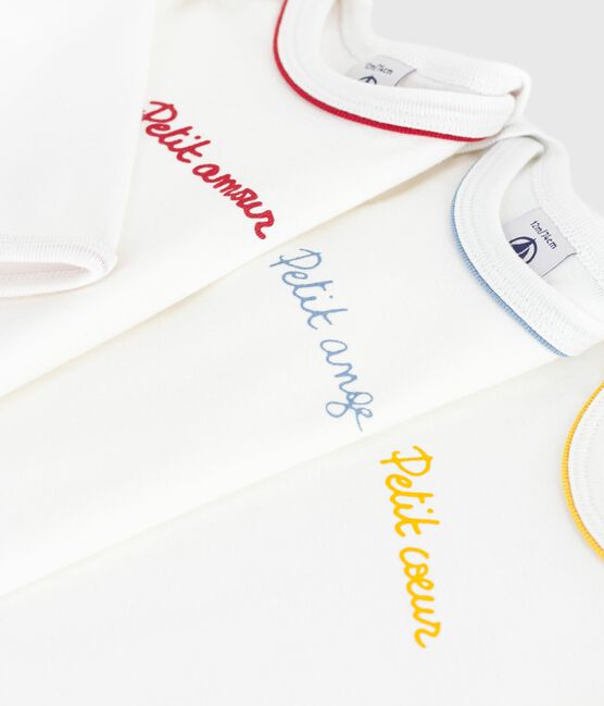 Pack of babies' long-sleeved cotton bodies with messages variante 1