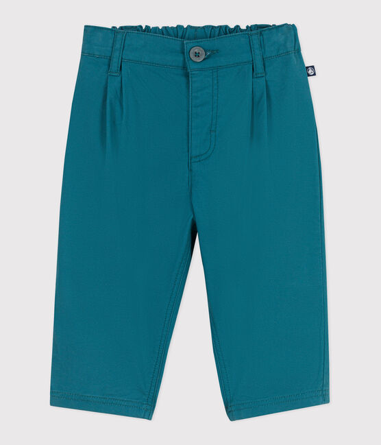 Babies' plain soft cotton trousers DRAGONFLY green