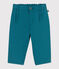 Babies' plain soft cotton trousers DRAGONFLY green