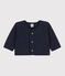 Babies' Quilted Tube Knit Cardigan SMOKING blue