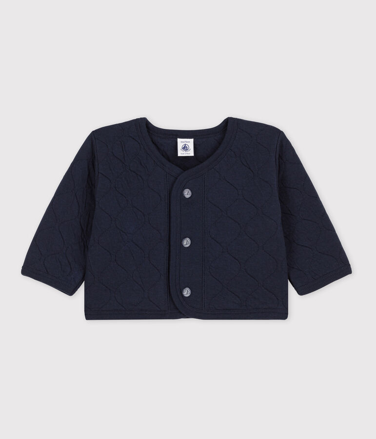 Babies' Quilted Tube Knit Cardigan blue