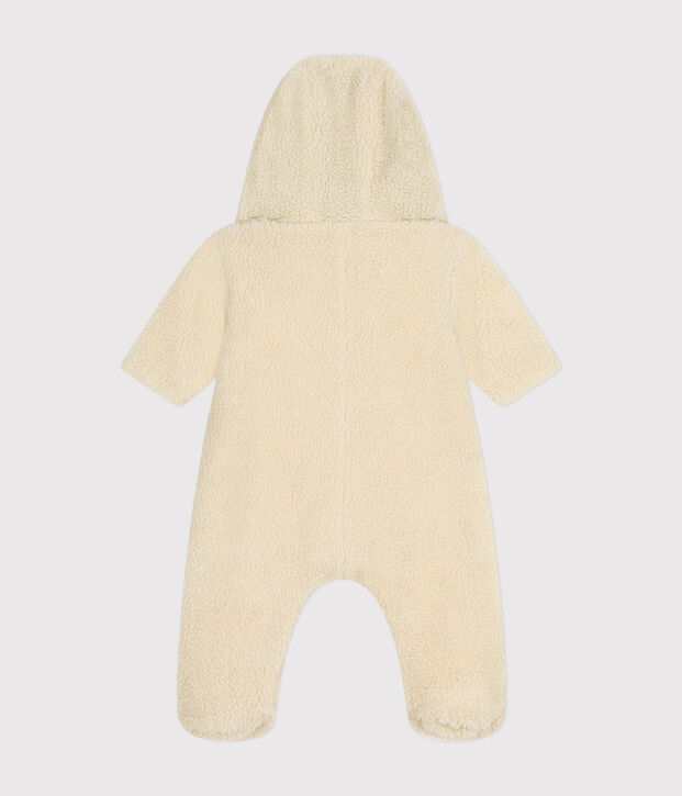 Babies' sherpa snowsuit Ecru