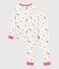 Children's pyjamas in cotton with snug-fitting legs MARSHMALLOW white/MULTICO white