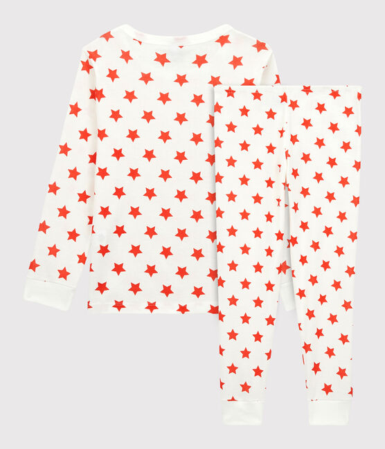 Unisex Graphic Print Organic Cotton Pyjamas MARSHMALLOW white/SPICY