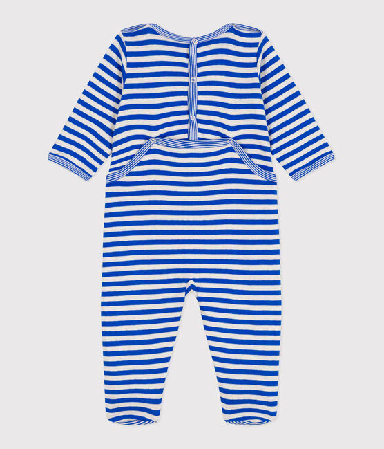 Babies' stripy tube knit pyjamas with a back opening PERSE /AVALANCHE