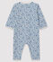 Babies' Blue Starry Tube-Knit Footless Sleepsuit MARSHMALLOW white/MAJOR blue