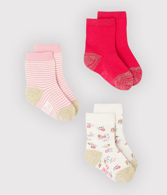 Baby Girls' Socks - 3-Piece Set CHARME pink