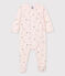 Babies' Princess Patterned Organic Cotton Velour Sleepsuit FLEUR pink/MULTICO white