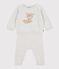 Babies' knitted wool and cotton outfit with a bear design MONTELIMAR CHINE beige