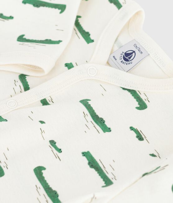 Babies' footless printed cotton pyjama suit MILK /MULTICO