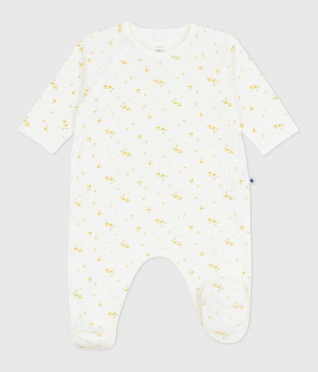 Babies' floral cotton pyjamas white/multicolor