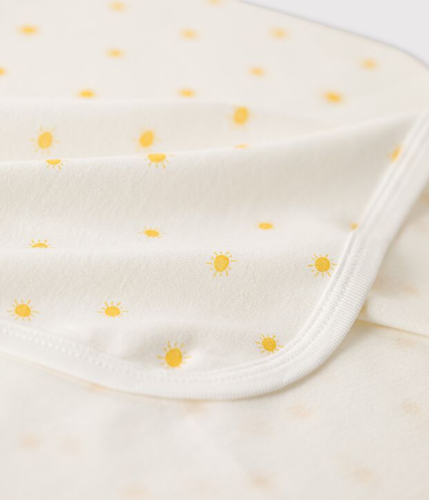 Babies' Organic Cotton Maternity Blanket white/yellow