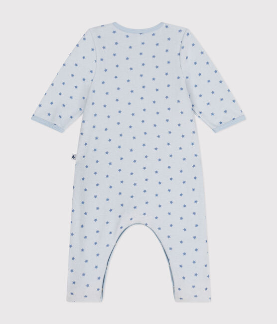 Babies' velour bodyjamas printed with tiny stars GOMME blue/BEACH