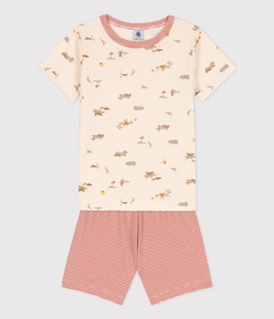Children's Unisex Short Cotton Pyjamas AVALANCHE white/MULTICO