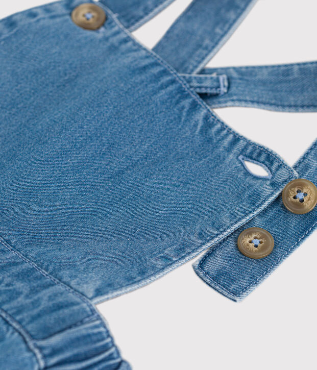 Babies' Sleeveless Light Denim Dress blue