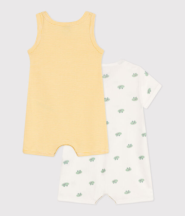 Babies' short cotton jumpsuits - 2-Pack multicolor