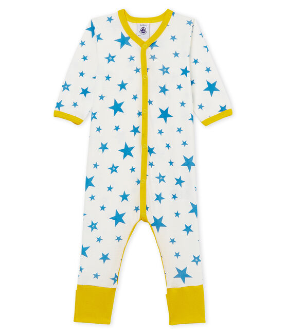 Baby Boys' Footless Sleepsuit MARSHMALLOW white/ALASKA blue