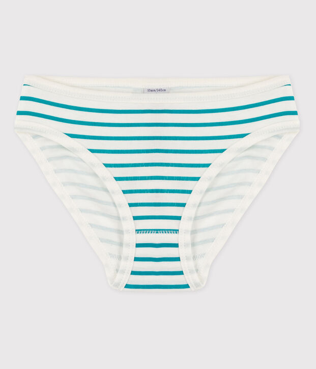 Girls' Cotton Briefs white/green