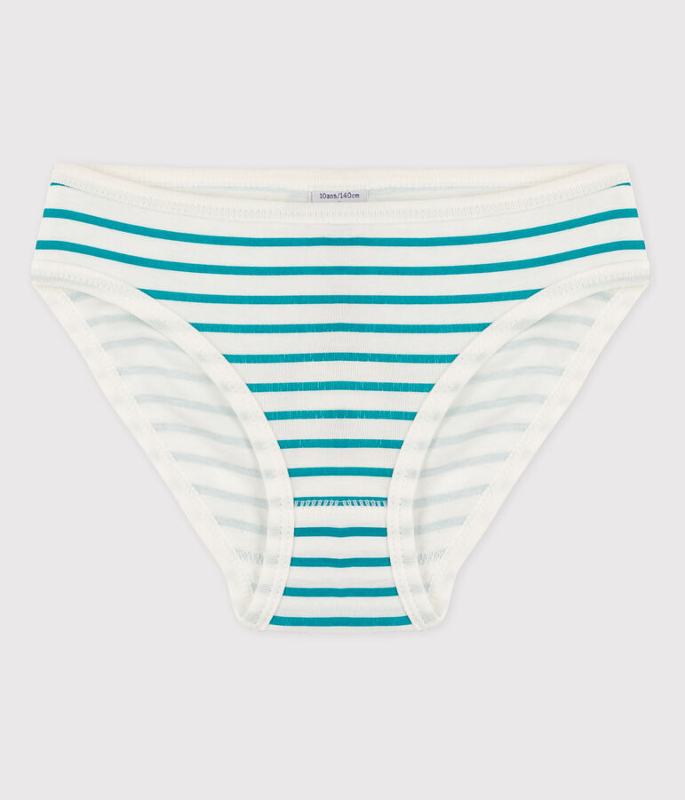 Girls' Cotton Briefs MARSHMALLOW+POLISH white