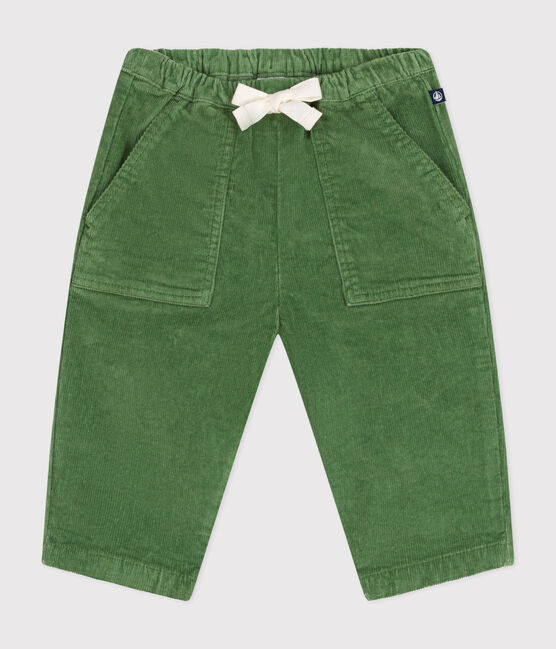 Babies' velour trousers PALMERAIE green