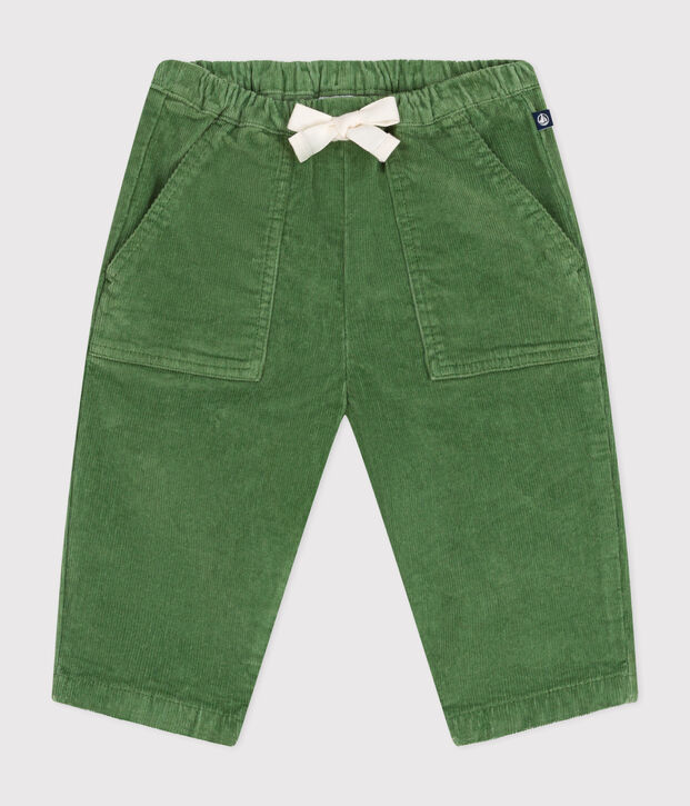 Babies' velour trousers green