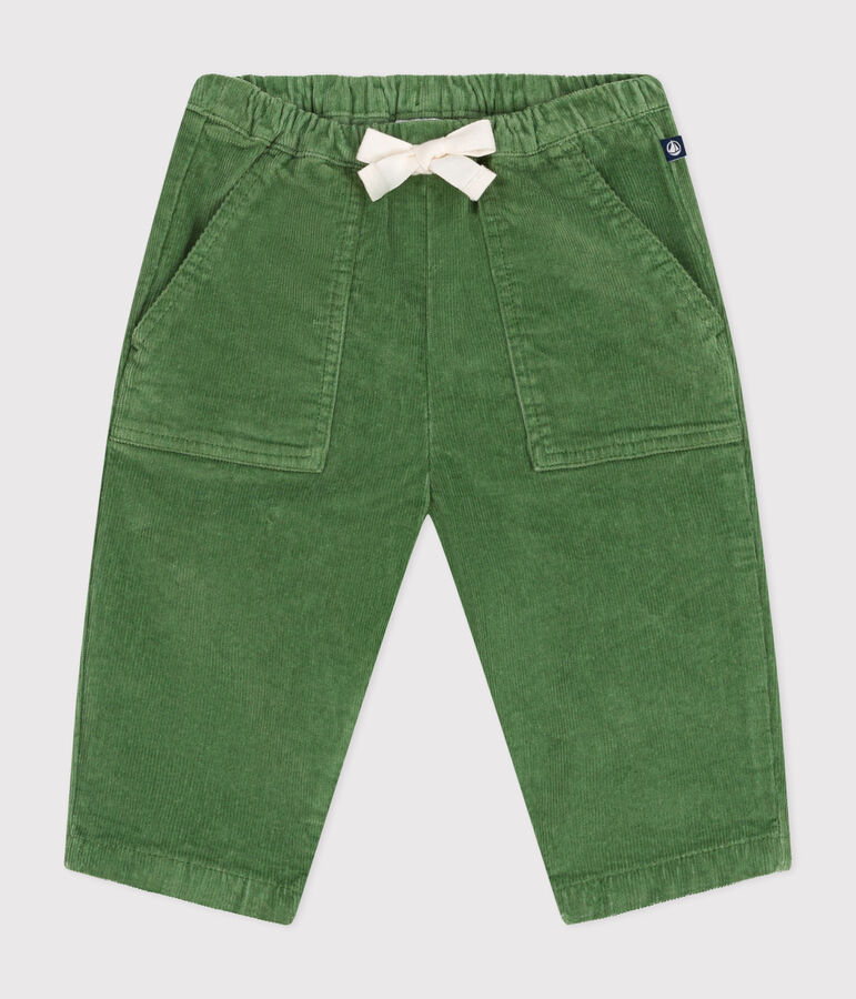 Babies' velour trousers green