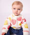 Babies' heart-print cotton sweatshirt white/multicolor