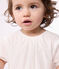 Babies' short-sleeved lightweight cotton dress for special occasions ECUME white/ARGENT